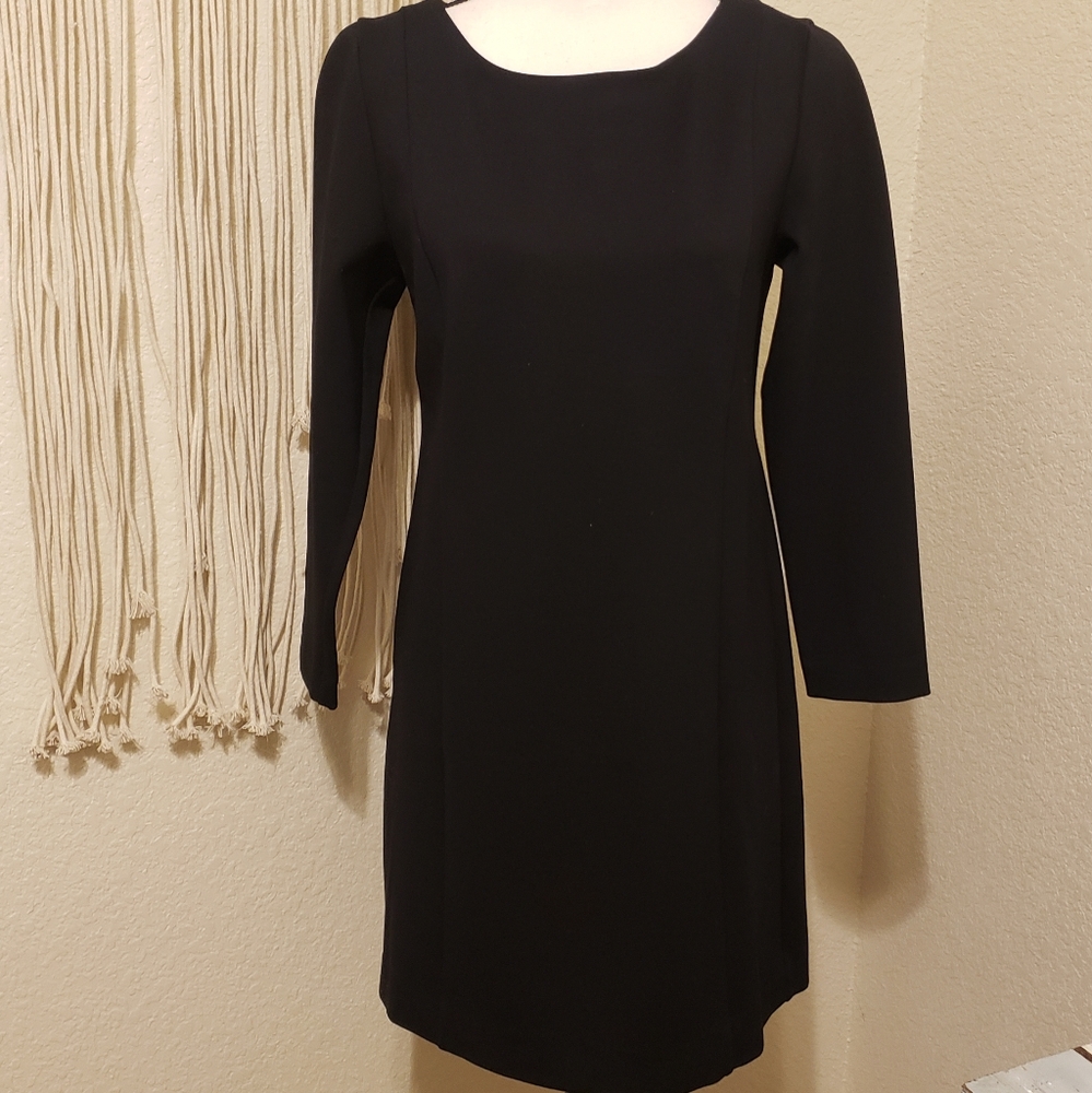J.Crew Black Long Sleeve Ponte Dress - Picture 2 of 10